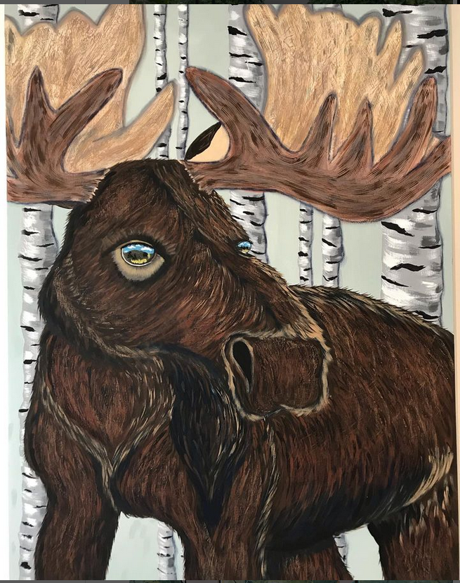 Painting of Moose named Majestic Gaze 2